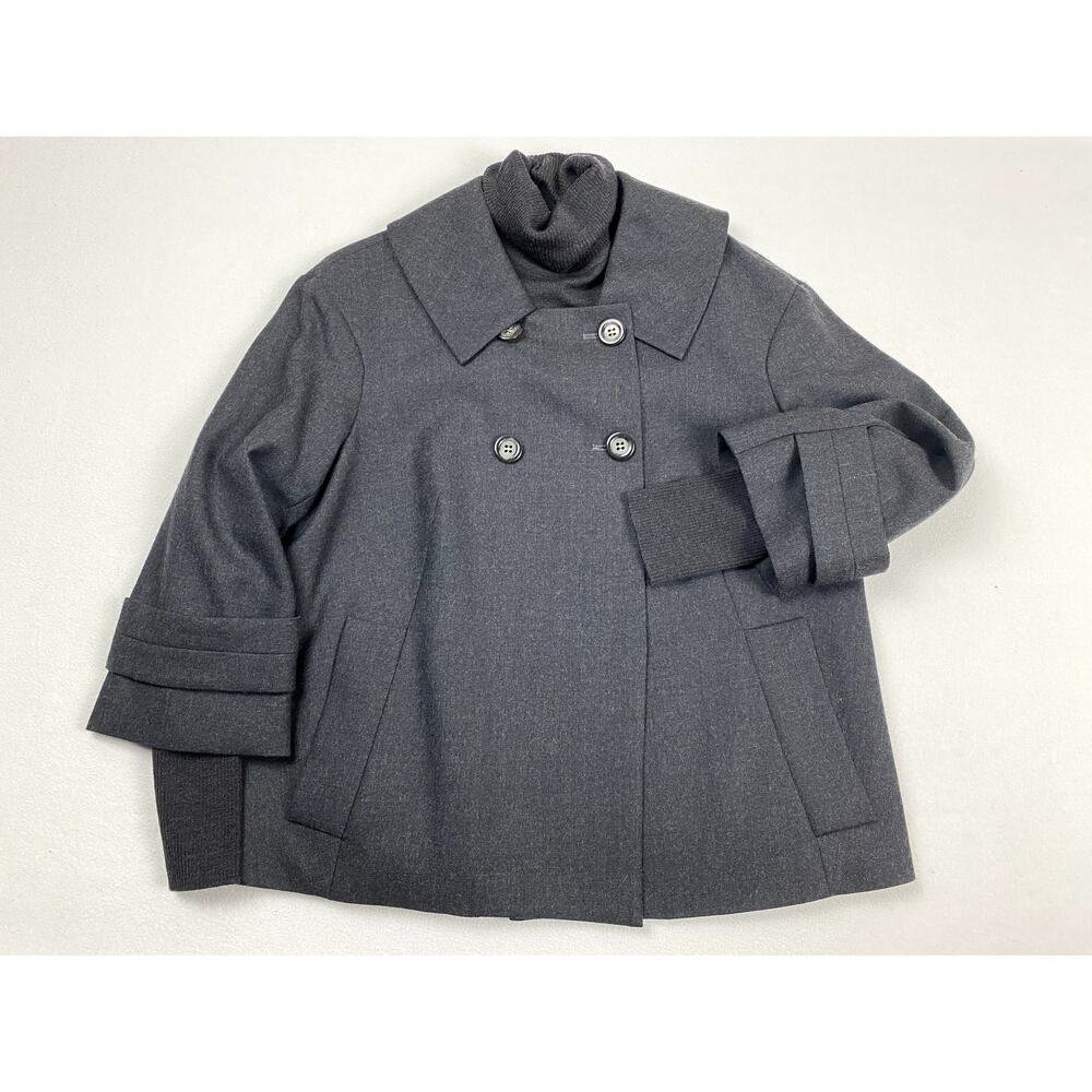 Pendleton Wool Coat Sweater Set Womens 18 XL Grey Crop Double Breasted Jacket